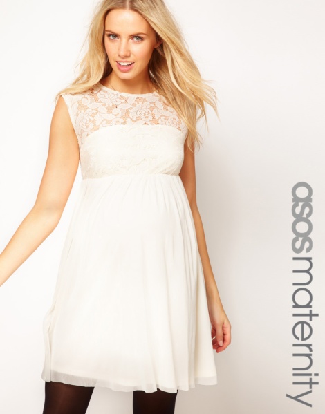 ASOS Maternity Lace And Mesh Skater Dress